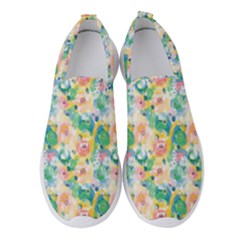 Water Color Floral Pattern Women s Slip On Sneakers by designsbymallika