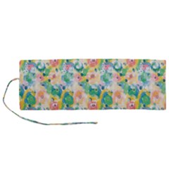 Water Color Floral Pattern Roll Up Canvas Pencil Holder (m) by designsbymallika