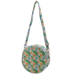 Water Color Floral Pattern Crossbody Circle Bag by designsbymallika