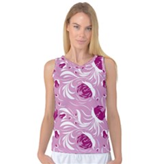 Folk Floral Pattern  Flowers Print  Women s Basketball Tank Top by Eskimos