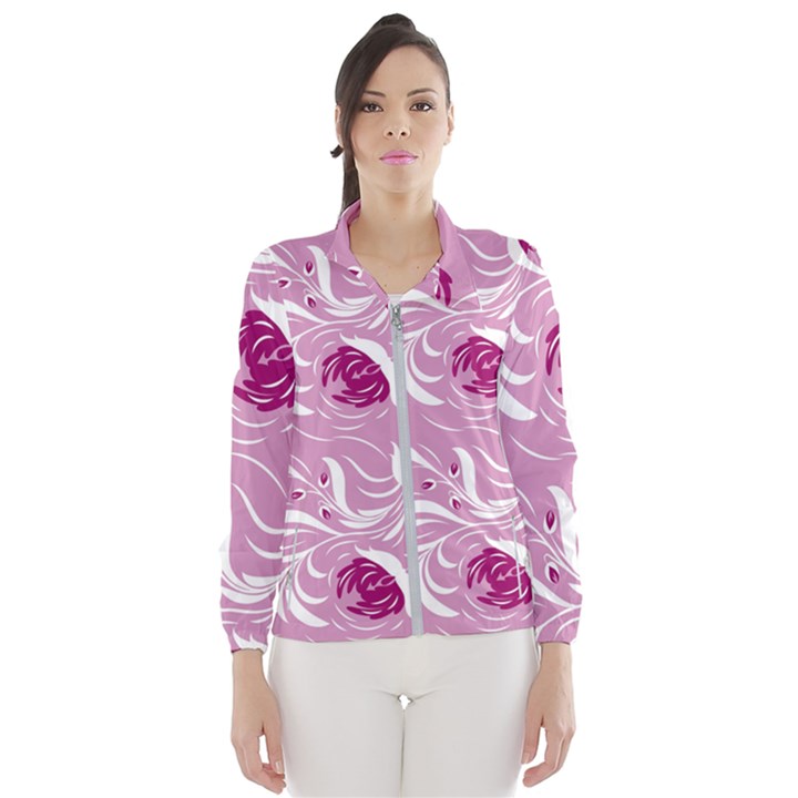 Folk floral pattern. Flowers print. Women s Windbreaker