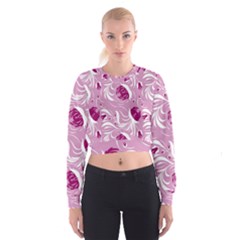 Folk Floral Pattern  Flowers Print  Cropped Sweatshirt by Eskimos