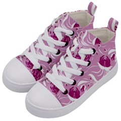 Folk Floral Pattern  Flowers Print  Kids  Mid-top Canvas Sneakers by Eskimos