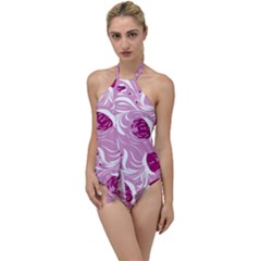 Folk Floral Pattern  Flowers Print  Go With The Flow One Piece Swimsuit by Eskimos