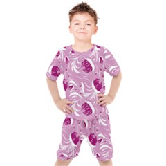 Folk Floral Pattern  Flowers Print  Kids  Tee And Shorts Set by Eskimos