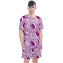 Folk floral pattern. Flowers print. Men s Mesh Tee and Shorts Set View1