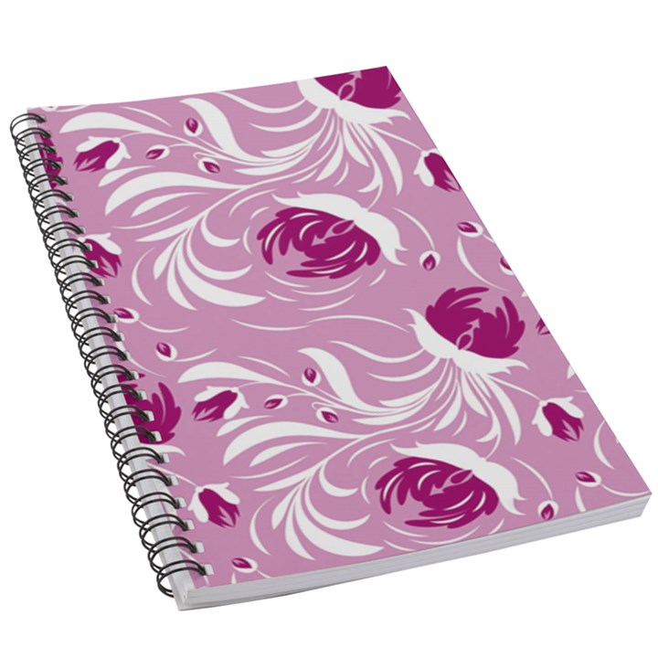 Folk floral pattern. Flowers print. 5.5  x 8.5  Notebook