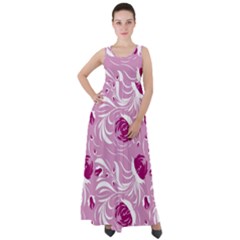 Folk Floral Pattern  Flowers Print  Empire Waist Velour Maxi Dress by Eskimos