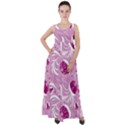 Folk floral pattern. Flowers print. Empire Waist Velour Maxi Dress View1