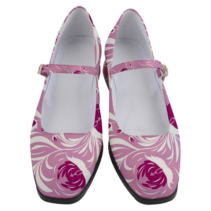 Folk floral pattern. Flowers print. Women s Mary Jane Shoes