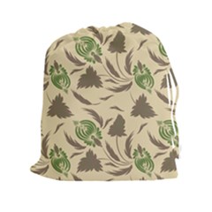 Folk Floral Pattern  Flowers Print  Drawstring Pouch (2xl) by Eskimos