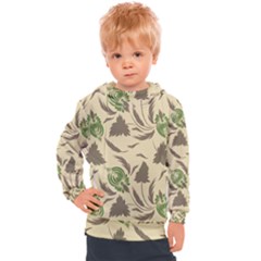 Folk Floral Pattern  Flowers Print  Kids  Hooded Pullover by Eskimos