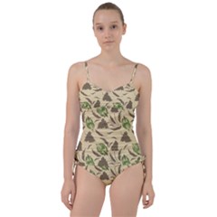 Folk Floral Pattern  Flowers Print  Sweetheart Tankini Set by Eskimos