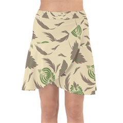 Folk Floral Pattern  Flowers Print  Wrap Front Skirt by Eskimos