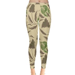 Folk Floral Pattern  Flowers Print  Inside Out Leggings