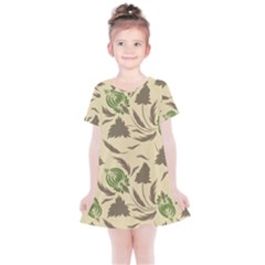 Folk Floral Pattern  Flowers Print  Kids  Simple Cotton Dress by Eskimos