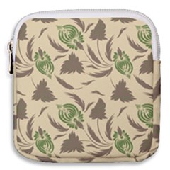 Folk Floral Pattern  Flowers Print  Mini Square Pouch by Eskimos