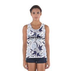 Folk Floral Pattern  Flowers Print  Sport Tank Top  by Eskimos