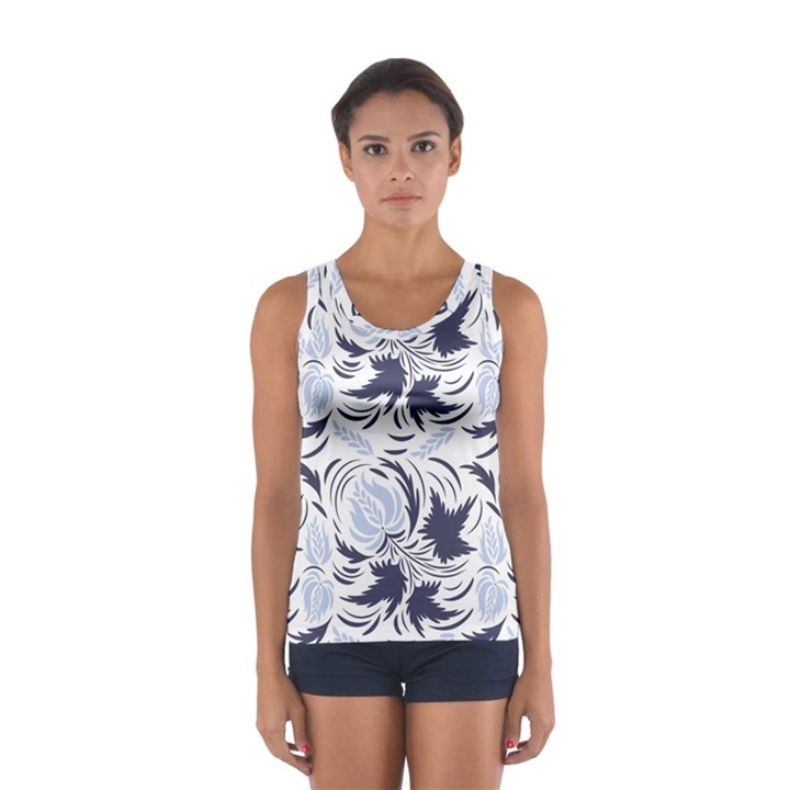 Folk floral pattern. Flowers print. Sport Tank Top 