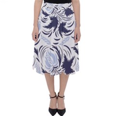 Folk Floral Pattern  Flowers Print  Classic Midi Skirt by Eskimos