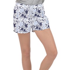 Folk Floral Pattern  Flowers Print  Velour Lounge Shorts by Eskimos