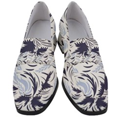 Folk Floral Pattern  Flowers Print  Women s Chunky Heel Loafers by Eskimos