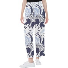 Folk Floral Pattern  Flowers Print  Women s Pants 