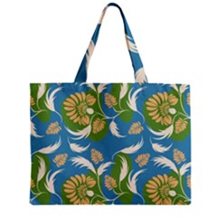 Folk Floral Pattern  Flowers Print  Zipper Mini Tote Bag by Eskimos