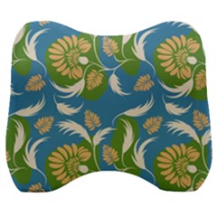 Folk Floral Pattern  Flowers Print  Velour Head Support Cushion by Eskimos