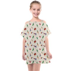 Vegetables Athletes Kids  One Piece Chiffon Dress by SychEva