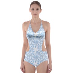 Abstract Stripes, Shapes, Lines Cut-out One Piece Swimsuit by SychEva