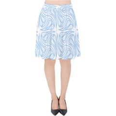 Abstract Stripes, Shapes, Lines Velvet High Waist Skirt by SychEva