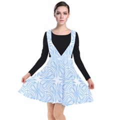 Abstract Stripes, Shapes, Lines Plunge Pinafore Dress by SychEva