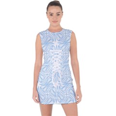 Abstract Stripes, Shapes, Lines Lace Up Front Bodycon Dress by SychEva