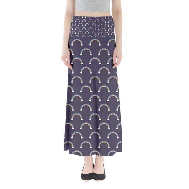 Pattern Arc en ciel/Nuages Full Length Maxi Skirt