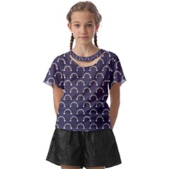 Pattern Arc En Ciel/nuages Kids  Front Cut Tee