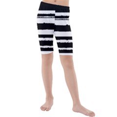 Bandes Abstrait Blanc/noir Kids  Mid Length Swim Shorts by kcreatif