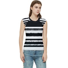 Bandes Abstrait Blanc/noir Women s Raglan Cap Sleeve Tee