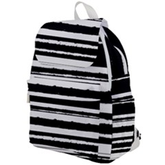 Bandes Abstrait Blanc/noir Top Flap Backpack by kcreatif