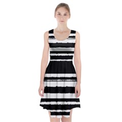 Bandes Abstrait Blanc/noir Racerback Midi Dress by kcreatif