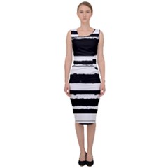 Bandes Abstrait Blanc/noir Sleeveless Pencil Dress by kcreatif