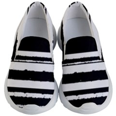 Bandes Abstrait Blanc/noir Kids Lightweight Slip Ons by kcreatif