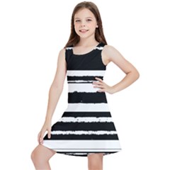 Bandes Abstrait Blanc/noir Kids  Lightweight Sleeveless Dress