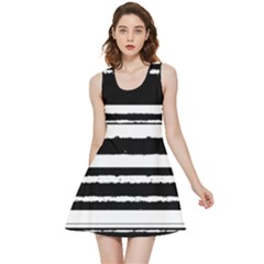 Bandes Abstrait Blanc/noir Inside Out Reversible Sleeveless Dress