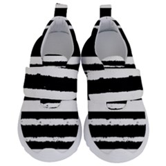 Bandes Abstrait Blanc/noir Kids  Velcro No Lace Shoes by kcreatif