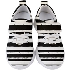 Bandes Abstrait Blanc/noir Kids  Velcro Strap Shoes by kcreatif