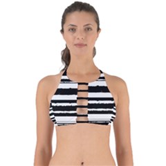 Bandes Abstrait Blanc/noir Perfectly Cut Out Bikini Top by kcreatif