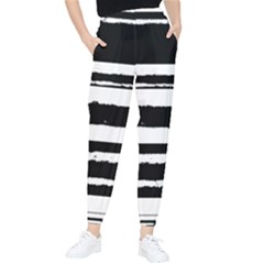 Bandes Abstrait Blanc/noir Tapered Pants