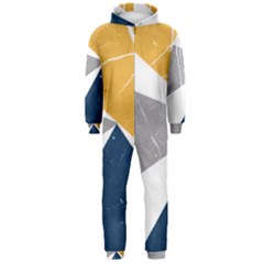 Pattern Abstrait Effet Bleu/jaune Hooded Jumpsuit (men)  by kcreatif