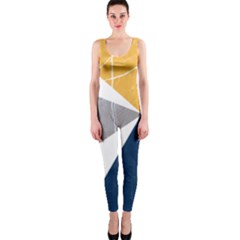 Pattern Abstrait Effet Bleu/jaune One Piece Catsuit by kcreatif